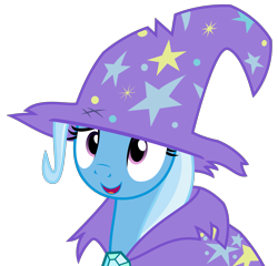 Size: 3653x3509 | Tagged: safe, artist:sketchmcreations, derpibooru import, trixie, pony, unicorn, no second prances, cute, diatrixes, female, inkscape, mare, messy, open mouth, simple background, solo, tattered, transparent background, trixie's cape, trixie's hat, vector