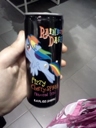 Size: 480x640 | Tagged: safe, rainbow dash, human, pony, hand, irl, photo, soda