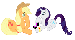 Size: 1398x746 | Tagged: safe, artist:meteorimpact, applejack, rarity, earth pony, pony, unicorn, female, lesbian, marriage proposal, rarijack, shipping