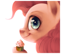 Size: 1267x1113 | Tagged: safe, artist:imalou, pinkie pie, earth pony, pony, cupcake, female, mare, pink coat, pink mane, solo