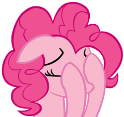 Size: 3000x2841 | Tagged: safe, artist:zachgamer77, pinkie pie, earth pony, pony, lesson zero, double facehoof, facehoof, simple background, solo, transparent background, vector