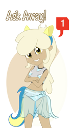 Size: 2160x3840 | Tagged: safe, artist:sintakhra, mjölna, human, equestria girls, ask, ask sandy pony, belly button, bikini, clothes, crossed arms, equestria girls-ified, fake ears, fake tail, looking at you, see-through, simple background, solo, swimsuit, transparent background, tumblr