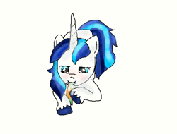 Size: 622x472 | Tagged: safe, artist:moonball14, shining armor, pony, unicorn, carrot, cute, eating, food, shining adorable, solo