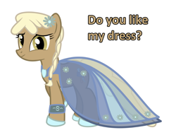 Size: 1112x848 | Tagged: safe, artist:sintakhra, mjölna, earth pony, pony, ask sandy pony, clothes, dress, female, gala dress, mare, simple background, solo, white background