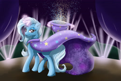 Size: 5000x3345 | Tagged: safe, artist:bratzoid, derpibooru import, trixie, pony, unicorn, absurd resolution, female, magic, mare, solo, stage