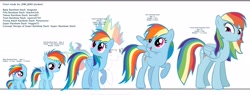 Size: 6496x2480 | Tagged: safe, artist:shrapnelleader, rainbow dash, pegasus, pony, age progression, alternate hairstyle, super rainbow dash