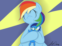 Size: 1024x768 | Tagged: safe, artist:alexsalinasiii, rainbow dash, soarin', pegasus, pony, crush plush, female, male, plushie, shipping, soarindash, straight