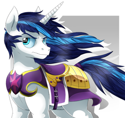 Size: 1150x1080 | Tagged: safe, artist:zoruanna, shining armor, pony, unicorn, angry, armor, badass, solo