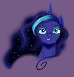 Size: 326x342 | Tagged: safe, artist:pixel-penguin-da, princess luna, alicorn, pony, colored, purple, purple background, simple background, solo