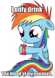 Size: 323x450 | Tagged: safe, rainbow dash, pegasus, pony, cute, female, filly, image macro, juice box, young