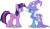 Size: 5111x3015 | Tagged: safe, artist:vector-brony, derpibooru import, trixie, twilight sparkle, twilight sparkle (alicorn), alicorn, pony, no second prances, absurd resolution, eye contact, female, glare, grin, inkscape, mare, simple background, smiling, transparent background, trixie's cape, trixie's hat, vector