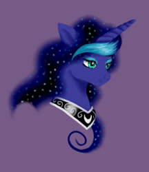 Size: 367x425 | Tagged: safe, artist:pixel-penguin-da, princess luna, bust, colored, lidded eyes, luna is not amused, paint tool sai, recolor, simple background, solo