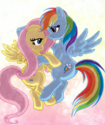 Size: 400x478 | Tagged: safe, artist:flutterdashwhore, fluttershy, rainbow dash, pegasus, pony, female, flutterdash, lesbian, shipping