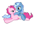 Size: 900x777 | Tagged: safe, artist:sweetchiomlp, bubble berry, pinkie pie, pokey pierce, poppy pin, earth pony, pony, female, male, pokeypie, rule 63, shipping, straight