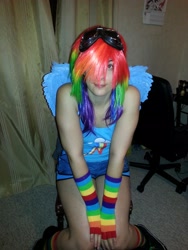 Size: 2448x3264 | Tagged: safe, artist:naelia12, rainbow dash, human, cosplay, irl, irl human, photo, solo