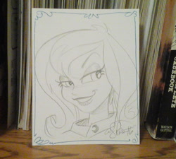 Size: 1142x1026 | Tagged: safe, artist:andypriceart, princess luna, vice principal luna, equestria girls, monochrome, solo, traditional art