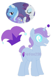 Size: 418x616 | Tagged: safe, artist:firefox238, derpibooru import, rarity, trixie, oc, oc only, pony, unicorn, female, lesbian, magical lesbian spawn, offspring, parent:rarity, parent:trixie, parents:rarixie, rarixie, shipping, simple background, transparent background