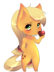 Size: 3000x4000 | Tagged: dead source, safe, artist:salamiasami, applejack, anthro, semi-anthro, ambiguous facial structure, chibi