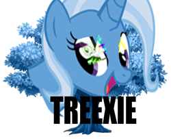 Size: 600x486 | Tagged: safe, derpibooru import, trixie, pony, unicorn, female, mare, pun, tree, treexie, wat