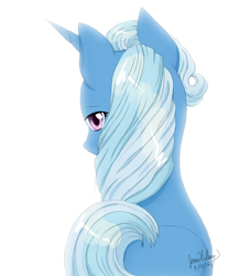 Size: 2500x3000 | Tagged: safe, artist:britneyoctave, derpibooru import, trixie, pony, unicorn, female, looking at you, mare, rear view, solo