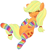 Size: 1126x1205 | Tagged: artist needed, source needed, safe, applejack, earth pony, pony, clothes, happy, hooves, on back, rainbow socks, simple background, socks, solo, striped socks