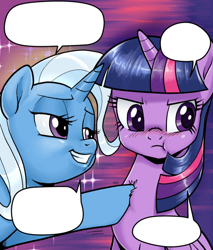 Size: 524x614 | Tagged: safe, artist:pencils, derpibooru import, edit, trixie, twilight sparkle, twilight sparkle (alicorn), alicorn, chest fluff, comic, cropped, no text edit