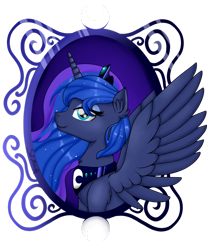 Size: 1024x1221 | Tagged: safe, artist:saturnstar14, princess luna, alicorn, pony, ear fluff, solo, spread wings