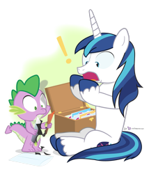 Size: 900x1050 | Tagged: safe, artist:dm29, shining armor, spike, dragon, pony, unicorn, burned, comic book, duo, fire, male, shocked, simple background, smoke, stallion, transparent background