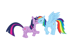 Size: 1920x1080 | Tagged: safe, artist:arkabpolaris, rainbow dash, twilight sparkle, pegasus, pony, female, kissing, lesbian, shipping, twidash