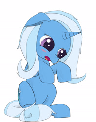 Size: 1600x2027 | Tagged: safe, artist:wutcake, derpibooru import, trixie, pony, unicorn, blushing, female, mare, solo