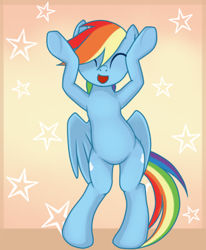 Size: 330x400 | Tagged: safe, artist:rainbow, derpibooru exclusive, rainbow dash, pegasus, pony, abstract background, animated, animated png, bipedal, caramelldansen, cute, dancing, dashabetes, eyes closed, female, mare, open mouth, simple background, solo, stars