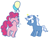 Size: 500x387 | Tagged: safe, artist:floppyneko, artist:lazer, pinkie pie, pokey pierce, earth pony, pony, balloon, filly