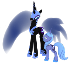 Size: 2507x2160 | Tagged: safe, artist:lavik1988, nightmare moon, princess luna, alicorn, pony, 3d, s1 luna, self ponidox