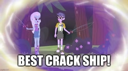 Size: 888x499 | Tagged: safe, derpibooru import, edit, edited screencap, screencap, microchips, trixie, equestria girls, legend of everfree, best ship, caption, image macro, text