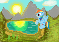 Size: 2459x1736 | Tagged: safe, artist:inkrose98, rainbow dash, pegasus, pony, blue coat, female, mare, multicolored mane