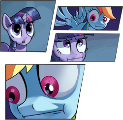 Size: 485x474 | Tagged: safe, artist:tswt, rainbow dash, pegasus, pony, :i, faic, reaction image, unamused