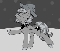 Size: 1479x1289 | Tagged: safe, artist:vicmanone, princess luna, alicorn, pony, cartographer's cap, cute, filly, hat, lunabetes, monochrome, moonstuck, solo, woona