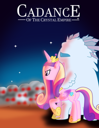 Size: 5103x6597 | Tagged: safe, artist:sonicgirl313, princess cadance, alicorn, pony, absurd resolution, crystal bard, crystal ghost, nausicaa of the valley of the wind, ohmu, parody, poster