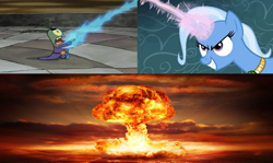 Size: 960x571 | Tagged: safe, derpibooru import, edit, trixie, pony, magic duel, atomic bomb, meme, nuclear weapon, sheldon j. plankton, spongebob squarepants, weapon