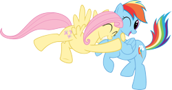 Size: 1886x985 | Tagged: safe, artist:crimsonlynx97, fluttershy, rainbow dash, pegasus, pony, female, flutterdash, lesbian, shipping