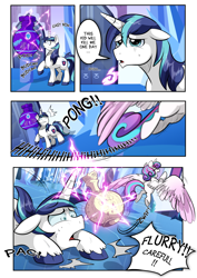 Size: 2480x3507 | Tagged: safe, artist:dormin-dim, princess flurry heart, shining armor, pony, unicorn, comic:chaotic wings, comic, father and child, father and daughter, male, parent and child, vase
