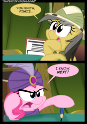 Size: 1250x1786 | Tagged: safe, artist:epulson, daring do, pinkie pie, earth pony, pony, comic, pencil