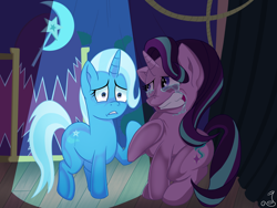 Size: 2048x1536 | Tagged: safe, artist:blackdeathhatter, derpibooru import, starlight glimmer, trixie, pony, unicorn, no second prances, crying, female, mare, scene interpretation