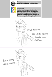 Size: 1280x1906 | Tagged: safe, artist:sintakhra, ocellus, changedling, changeling, tumblr:studentsix, ask, monochrome, solo, tumblr