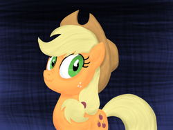 Size: 2400x1800 | Tagged: safe, artist:fuzzystreak, applejack, earth pony, pony, liar face, liarjack, scrunchy face