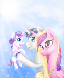 Size: 1000x1200 | Tagged: safe, artist:mollyez, princess cadance, princess flurry heart, shining armor, alicorn, pony, unicorn, family