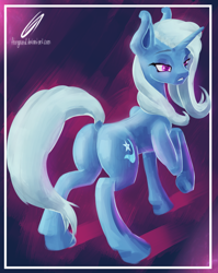 Size: 1392x1750 | Tagged: safe, artist:thegraid, derpibooru import, trixie, pony, unicorn, female, mare, plot, solo