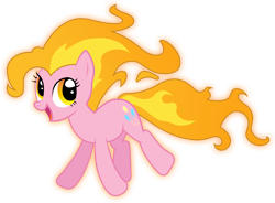 Size: 5114x3770 | Tagged: safe, artist:jennieoo, pinkie pie, earth pony, pony, absurd resolution, alternate eye color, element of fire, elemental, female, fire head, fire pony, mane 6 elementals, mane of fire, mare, open mouth, orange eyes, ponyta, simple background, smiling, transparent background, vector