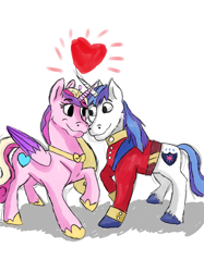 Size: 4724x6300 | Tagged: safe, artist:jartchives93, princess cadance, shining armor, alicorn, pony, unicorn, absurd resolution, heart, horns are touching