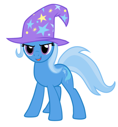 Size: 1026x1104 | Tagged: safe, artist:n238900, derpibooru import, trixie, twilight sparkle, pony, unicorn, alternate hairstyle, eye color change, eyelashes, female, mare, paint, solo, trixie's hat